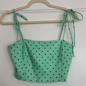 Zara Cropped Polka Dot Tank